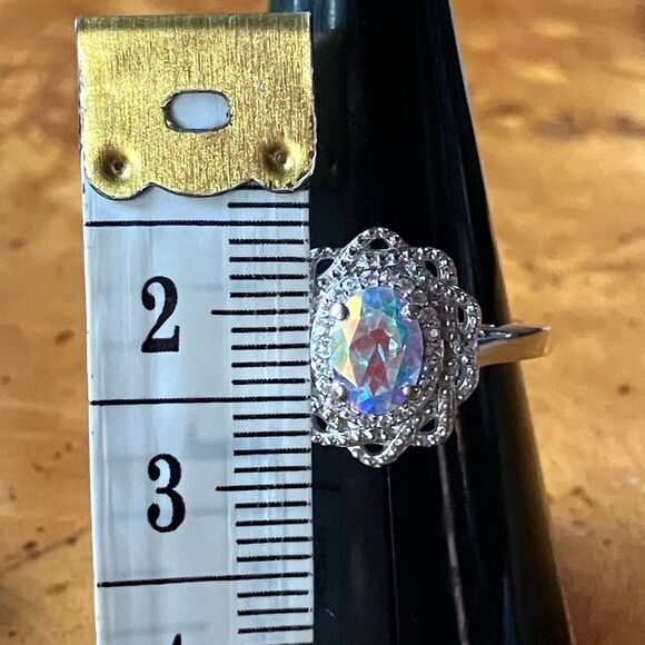 Aurora Borealis Mystic Topaz Sterling Silver Ring Size 8 - Picture 7 of 9